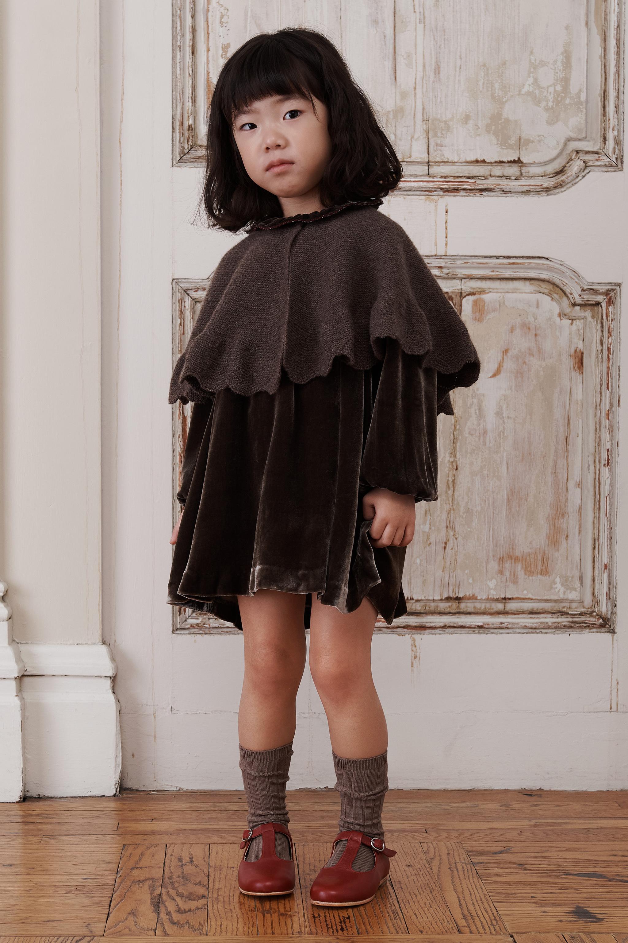 2-5 ANS/ ROBE EN VELOURS AVEC SOIE LIMITED EDITION